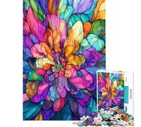 Puzzles pour Adolescents de 1000 pièces Puzzles d'art Floral Abstrait pour Adultes Jeux relaxants découpe de précision Aide à exercer Le Cerveau (Taille 38x52cm)