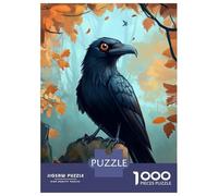 Puzzles pour Adolescents De 1000 Pièces Raven in Autumn Forest Puzzle pour Adultes - Jeu De Réflexion - Améliore La Mémoire - Cadeaux pour Amis Et Famille 38x26cm/1000pcs
