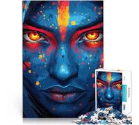Puzzles pour Adolescents de 1000 pièces Regard Ardent Jouets éducatifs d'apprentissage avec Affiche et Feuille de Questions correspondantes 75x50cm