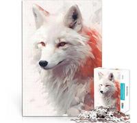 Puzzles pour Adolescents de 1000 pièces Renard Blanc Japonais Kitsune Jeux de détente Décoration d'intérieur et Cadeaux Uniques 75x50cm