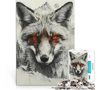 Puzzles pour Adolescents de 1000 pièces Renard Double Exposition Nature Jouets éducatifs Offrir en Cadeau à Toute la Famille 38x26cm