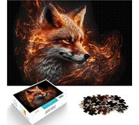 Puzzles pour Adolescents de 1000 pièces Renard Fait par Le feu Entraînez Votre Cerveau et Vos Mains Jeu de défi Unique 38x26cm