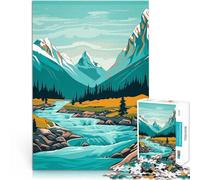 Puzzles pour Adolescents de 1000 pièces Rétro Montagne Vintage Jouets de Jeu pour Cadeau Familial Œuvre d'art 52x38cm