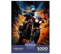 Puzzles pour Adolescents De 1000 Pièces Ride Like The Wind Motorcycle Art Print Puzzle pour Adultes Jeux Familiaux Amusants Et Éducatifs 70x50cm/1000pcs