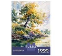 Puzzles pour Adolescents De 1000 Pièces Riverside Solitude Puzzles pour Adolescents - Jeux Relaxants - Cadeaux pour Femmes, Amis Et Famille 52x38cm/1000pcs