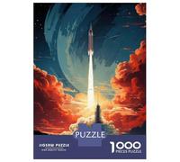 Puzzles pour Adolescents De 1000 Pièces Rocket Launch Art Print Puzzles pour Adultes Jeux Relaxants, Amusants Et Humoristiques Cadeaux d'anniversaire Uniques 52x38cm/1000pcs