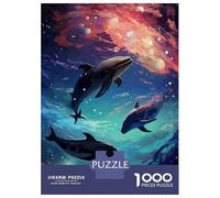 Puzzles pour Adolescents De 1000 Pièces School of Space Whale Puzzle pour Adultes - Jeu De Réflexion - Améliore La Mémoire - Cadeaux pour Amis Et Famille 52x38cm/1000pcs