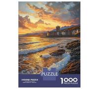 Puzzles pour Adolescents De 1000 Pièces Scottish Sunset Coastal Scene Puzzle, Jeu Manuel, Décoration Murale, Idéal comme Cadeau pour Toute La Famille 52x38cm/1000pcs