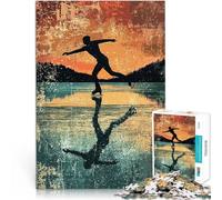 Puzzles pour Adolescents de 1000 pièces Silhouette de Patinage sur Glace Jeu Pratique Car C'est Un pour Toute la Famille 52x38cm