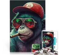 Puzzles pour Adolescents de 1000 pièces Singe de Marijuana Défi Difficile pour soulager Le Stress Une œuvre d'art 52x38cm
