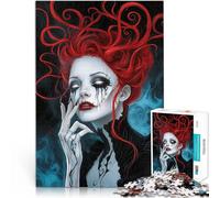 Puzzles pour Adolescents de 1000 pièces Sorcière aux Cheveux Roux Jeux éducatifs Jouets DIY pour la décoration intérieure 52x38cm