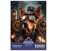 Puzzles pour Adolescents De 1000 Pièces Steampunk Dog Doberman Puzzle pour Adultes - Jeu De Réflexion - Améliore La Mémoire - Cadeaux pour Amis Et Famille 52x38cm/1000pcs