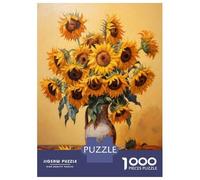 Puzzles pour Adolescents De 1000 Pièces Sunflowers in A Vase Painting Puzzle, Jeu Manuel, Décoration Murale, Idéal comme Cadeau pour Toute La Famille 38x26cm/1000pcs