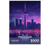 Puzzles pour Adolescents De 1000 Pièces Toronto Canada Skyline at Night Puzzles pour Adolescents - Jeux Relaxants - Cadeaux pour Femmes, Amis Et Famille 52x38cm/1000pcs
