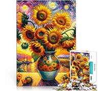 Puzzles pour Adolescents de 1000 pièces Tournesol Brillant Jeu Familial Anti-Stress Défi Difficile Super Cadeau 75x50cm
