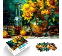 Puzzles pour Adolescents de 1000 pièces Tournesol Style Vangogh Compétition de Vitesse Manuelle Une œuvre d'art 52x38cm