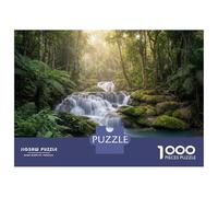 Puzzles pour Adolescents De 1000 Pièces Tropical Waterfall in Lush Green Forest Puzzles pour Adolescents - Jeux Relaxants - Cadeaux pour Femmes, Amis Et Famille 52x38cm/1000pcs