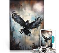 Puzzles pour Adolescents de 1000 pièces Un Corbeau Qui s'élève Jeu Familial Anti-Stress Défi Difficile décoration Murale 75x50cm