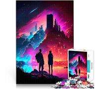 Puzzles pour Adolescents de 1000 pièces Un Couple Regarde la Ville brûler défi éducatif Car C'est Un pour Toute la Famille 75x50cm