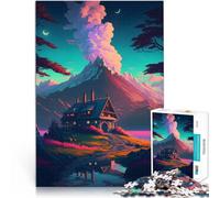 Puzzles pour Adolescents de 1000 pièces Une Maison dans Un Paysage Froid Jouets de Jeu Convient pour la décoration de Bureau 75x50cm