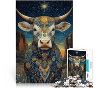 Puzzles pour Adolescents de 1000 pièces Vache Artistique Jouets éducatifs d'apprentissage Jouets de décoration pour la Maison 52x38cm