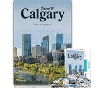 Puzzles pour Adolescents de 1000 pièces Visitez Calgary, Jeux éducatifs, décoration Murale, Cadeaux Uniques pour Anniversaire et Noël, 50x75cm