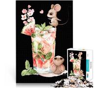 Puzzles pour Adolescents de 2000 pièces Boisson Mojito Souris Mignonnes et Pastèque Impossible Œuvre d'art 70x100cm