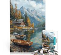 Puzzles pour Adolescents de 2000 pièces Chalet de Montagne au Bord du lac Jouets éducatifs Excellent Cadeau pour Les Jeux 70x100cm