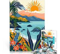 Puzzles pour Adolescents de 2000 pièces Coucher de Soleil sur Une Plage Tropicale, îles Éoliennes, Italie Défi Difficile décoration Murale 70x100cm