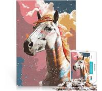 Puzzles pour Adolescents de 2000 pièces Expression du Cheval Vintage Impossible Décoration Murale, Cadeaux Uniques pour Anniversaire et Noël 70x100cm