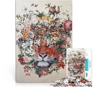 Puzzles pour Adolescents de 2000 pièces Fleur Tigre Réduction du Stress intéressante Offrir en Cadeau à Toute la Famille 70x100cm