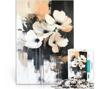 Puzzles pour Adolescents de 2000 pièces Fleurs Blanches Jouet éducatif d'apprentissage avec Affiche et Feuille de Questions correspondantes 70x100cm