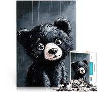 Puzzles pour Adolescents de 2000 pièces Ours Mignon sous la Pluie Jouets Anti-Stress Renforcer l'amour Entre Les Couples 70x100cm