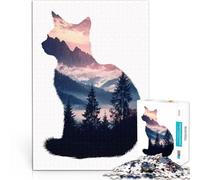Puzzles pour Adolescents de 2000 pièces Paysage de Cat Mountain Loisirs en Famille Liste de souhaits avec Le Père Noël 70x100cm