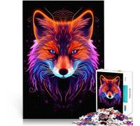Puzzles pour Adolescents de 2000 pièces Renard néon coloré Jouets éducatifs d'apprentissage Jeu de défi Unique 70x100cm