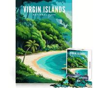 Puzzles pour Adolescents des Parcs nationaux des Îles Vierges, 1000 pièces, pour stimuler l'intellect et Passer Un agréable Moment Bords précis, Un pour Les Vacances (38x26cm)
