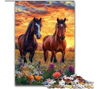 Puzzles pour Adolescents Deux Chevaux, Jeu Familial Anti-Stress, défi Difficile, renforce l'amour Entre Couples (Taille 26x38cm)
