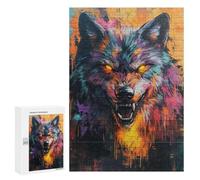 Puzzles pour Adolescents Dire Wolf Graffiti Art Puzzle Adulte - Décoration Murale - Découpe De Précision pour Les Gamers 300 PCS