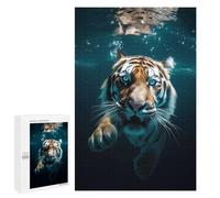 Puzzles pour Adolescents Diving Tiger in Blue Water Puzzles pour Adultes Jeu Manuel Cadeau d'anniversaire Cadeau d'anniversaire, Cadeaux, 1000 PCS