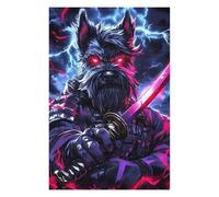 Puzzles pour Adolescents Dog Miniature Schnauzer Samurai Warrior Casse-têtes pour Adultes, Jeux De Réflexion, Cadeaux Anti-Stress pour Les Amis Et La Famille 75x50cm/1000pcs