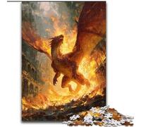 Puzzles pour Adolescents Dragon Flamme, Jouets éducatifs, Anti-Stress, renforce l'amour Entre Couples (Taille 26x38cm)