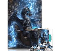 Puzzles pour Adolescents Dragon lisant Un Livre Puzzles pour Adultes 1000 pièces Difficile idéal comme Cadeau pour Toute la Famille Convient pour Et 14 (26x38cm)