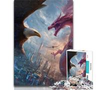 Puzzles pour Adolescents Dragon Volant et Aigle 1000 pièces Anti-Stress Vacances à Domicile Tuer Le Temps améliorer l'amour Entre Les Couples 38x26cm