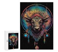 Puzzles pour Adolescents Dreamcatcher Mandala Bull Puzzles pour Adultes, Jouets Anti-Stress, Difficile, Cadeau d'anniversaire, Cadeaux, 300 PCS