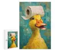 Puzzles pour Adolescents Duck with Toilet Paper Hat Puzzle Anti-Stress pour Adolescents Chaque Pièce Est Unique - Idéal comme Cadeau pour Toute La Famille 1000 PCS