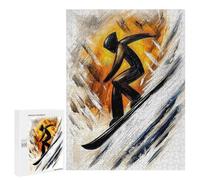 Puzzles pour Adolescents Dynamic Abstract Cubist Snowboarder in Action Puzzles pour Adultes, Jouets Anti-Stress, Difficile, Cadeau d'anniversaire, Cadeaux, 500 PCS