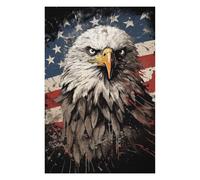 Puzzles pour Adolescents Eagle American Flag Puzzles pour Adultes, Jouets Anti-Stress, Décoration Murale, Cadeaux De Noël Et d'anniversaire 75x50cm/1000pcs