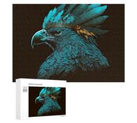 Puzzles pour Adolescents Eagle Feather Headdress Art Print Puzzles pour Adultes - Jeu Manuel - Niveau De Difficulté Élevé - Idée Cadeau Originale pour Un Anniversaire 300 PCS