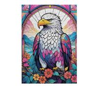 Puzzles pour Adolescents Eagle Stained Glass Puzzles pour Adolescents Jeux De Détente Décoration Parfaite, pour Toute La Famille 38x26cm/1000pcs