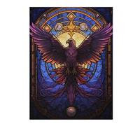 Puzzles pour Adolescents Eagle Stained Glass Style Jeux De Puzzle en Famille Découpe De Précision Cadeaux Uniques pour Anniversaire Et Noël